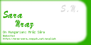 sara mraz business card